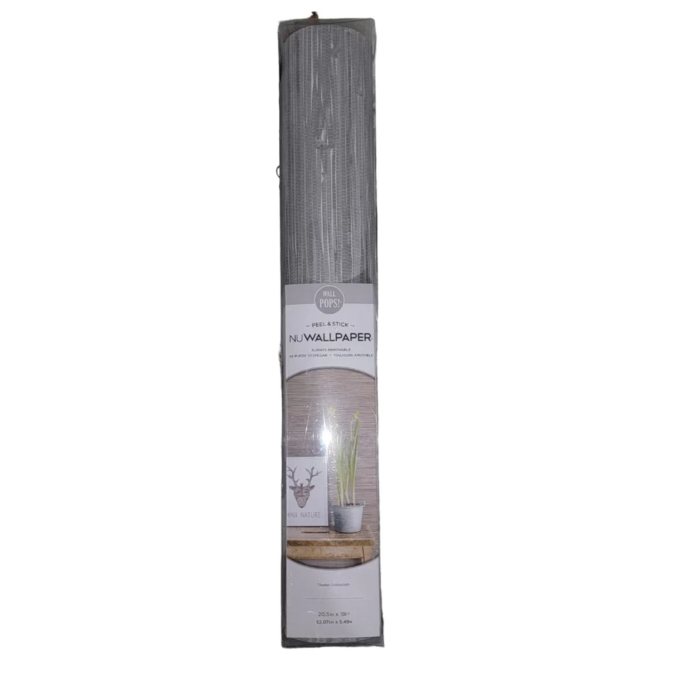 NuWallpaper Tibetan Grasscloth Peel & Stick Wallpaper - Gray